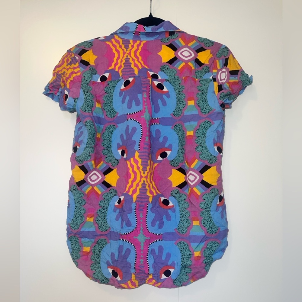 NWOT Nooworks Mucci Joyce Short Sleeve Button Up - Picture 2 of 2